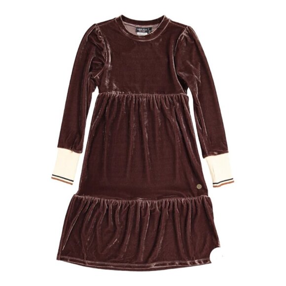 Like Flo Other - Like Flo Taupe Velvet Dress Brand New Tiered